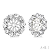2 Ctw Round Cut Diamond Earrings Jacket in 14K White Gold