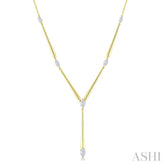 1 Ctw Marquise Cut Diamond Tapered Bar Necklace in 14K Yellow Gold