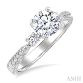 1/5 Ctw Diamond Semi-Mount Engagement Ring in 14K White Gold