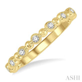 1/6 Ctw Ball Link Round Cut Diamond Bead Bijoux Stack Band in 14K Yellow Gold