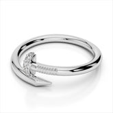 Small Spiral Diamond Nail Ring - Amouria