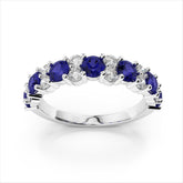 Garland Diamond & Sapphire Ring / Wedding Band / Anniversary Ring / Promise Ring / Birthstone Ring / Vintage Ring / Birthstone Ring