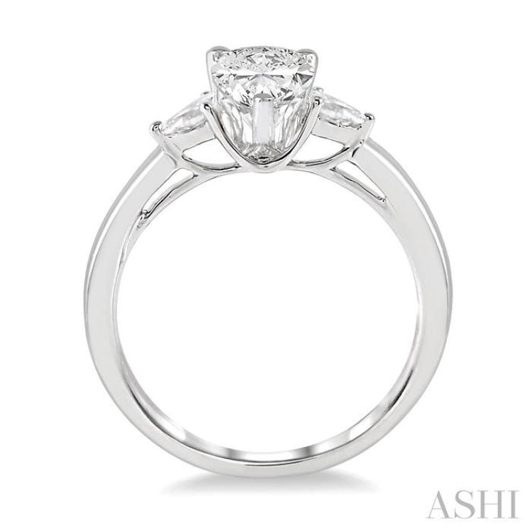 1/5 Ctw Pear Cut Diamond Semi-Mount Engagement Ring in 14K White Gold