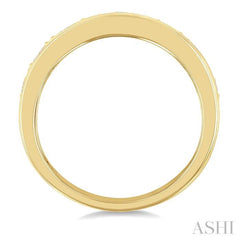 1 1/6 Ctw Split Top Mixed Diamond Cut Bold Gold Fashion Wide Band in 14K Yellow Gold
