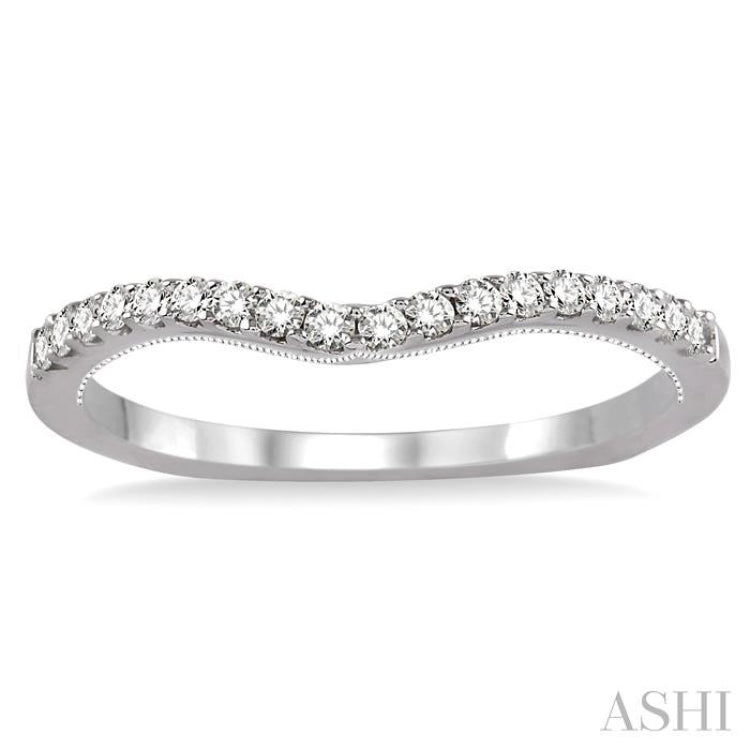 1/4 Ctw Round Cut Diamond Wedding Band in 14K White Gold