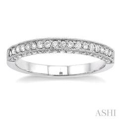 1/2 Ctw Round Cut Diamond Wedding Band in 14K White Gold