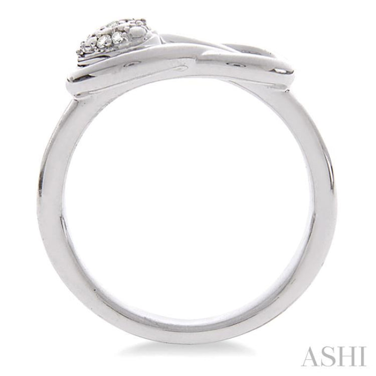 1/50 Ctw Heart Shape Round Cut Diamond Fashion Ring in Sterling Silver