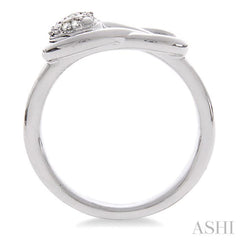 1/50 Ctw Heart Shape Round Cut Diamond Fashion Ring in Sterling Silver