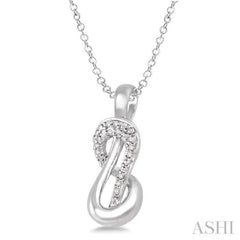 1/20 Ctw Round Cut Diamond Pendant in Sterling Silver with Chain