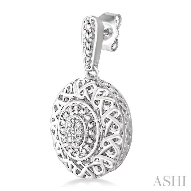 1/20 Ctw Round Cut Diamond Fashion Earrings in Sterling Silver
