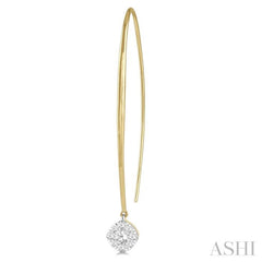 1/3 Ctw Cushion Shape Lovebright Round Cut Diamond Earrings in 14K Yellow & White Gold