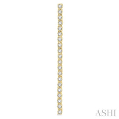 1 Ctw Single Line Drop Round Cut Diamond Tennis Earrings in 14K Yellow Gold