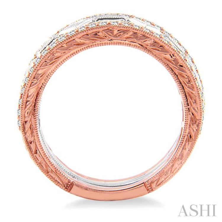 1 Ctw Diamond Stackable Band Set in 14K Rose and White Gold