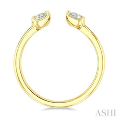 1/2 Ctw Split Triple Heart Diamond Open Fashion Ring in 14K Yellow Gold