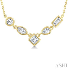 1/4 Ctw Mixed Cut Diamond Fashion Necklace in 14K Yellow Gold