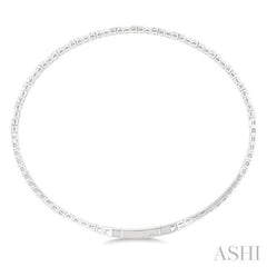 1/4 Ctw Bubble Motif Halfway Round Cut Bezel Diamond Flex Bangle in 14K White Gold