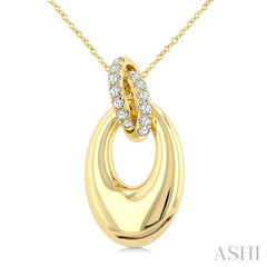 1/3 Ctw Interlocked Circle Round Cut Diamond Oval Shaped Fashion Pendant With Chain in 14K Yellow Gold