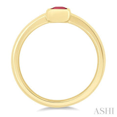 6X4 MM Octagon Shape Ruby Precious Solitaire Ring in 14K Yellow Gold