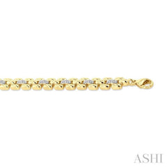 1/6 Ctw Bold Panther Link Round Cut Diamond Fashion Bracelet in Yellow Gold Vermeil
