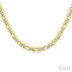 1/4 Ctw Bold Panther Link Round Cut Diamond Fashion Necklace in Yellow Gold Vermeil