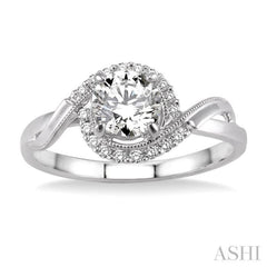 1/10 Ctw Diamond Semi-Mount Engagement Ring in 14K White Gold