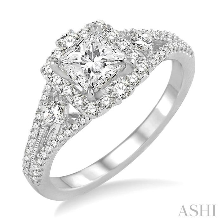 1/2 Ctw Diamond Semi-Mount Engagement Ring in 14K White Gold