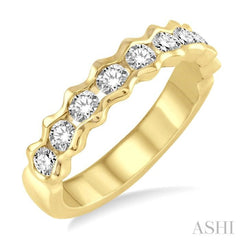 3/4 Ctw Round Cut Diamond Stack Band in 14K Yellow Gold