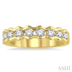 3/4 Ctw Round Cut Diamond Stack Band in 14K Yellow Gold