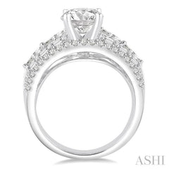 1 1/5 Ctw Diamond Semi-Mount Engagement Ring in 14K White Gold