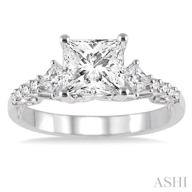 1/2 Ctw Diamond Semi-Mount Engagement Ring in 14K White Gold