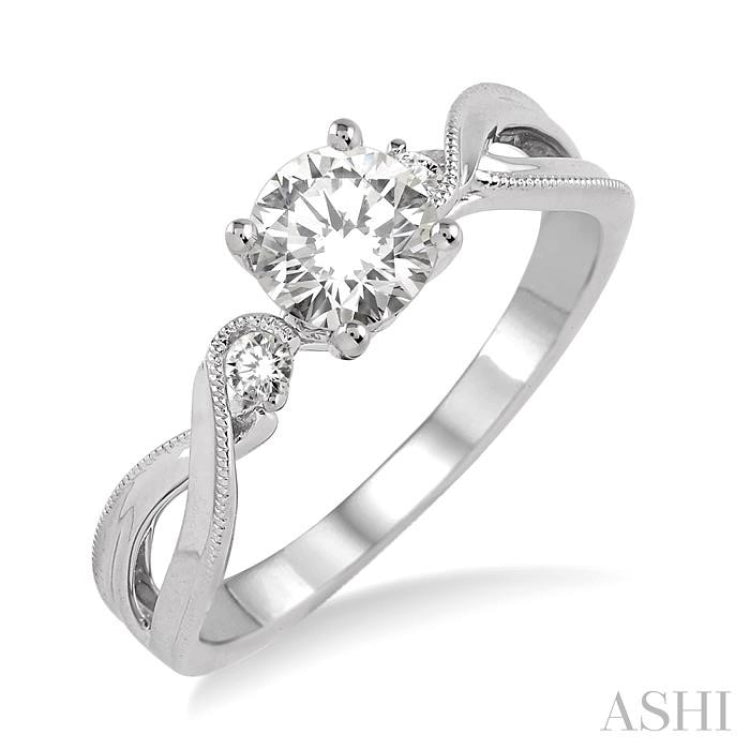1/20 Ctw Diamond Semi-Mount Engagement Ring in 14K White Gold