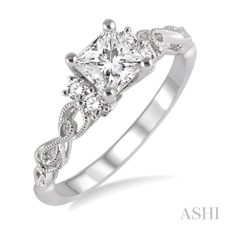 1/6 Ctw Diamond Semi-Mount Engagement Ring in 14K White Gold