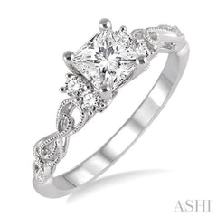 1/6 Ctw Diamond Semi-Mount Engagement Ring in 14K White Gold