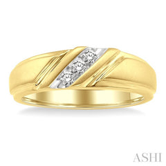 1/8 Ctw Round Cut Diamond Men's Band in 14K Yellow Gold