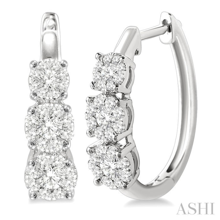 3/4 Ctw Diamond Lovebright Earrings in 14K White Gold