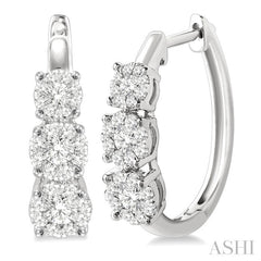 3/4 Ctw Diamond Lovebright Earrings in 14K White Gold