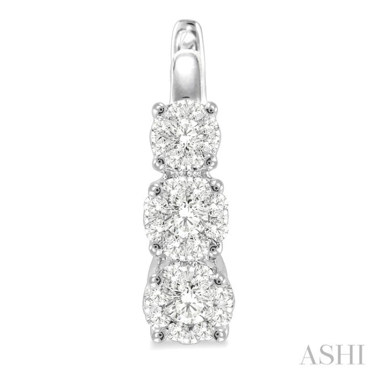 3/4 Ctw Diamond Lovebright Earrings in 14K White Gold