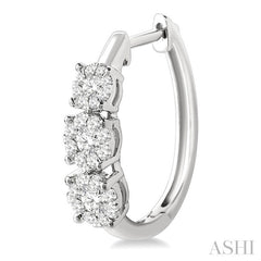 3/4 Ctw Diamond Lovebright Earrings in 14K White Gold