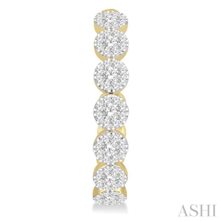 2 Ctw Lovebright Round Cut Diamond Hoop Earrings in 14K Yellow and White Gold