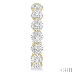 2 Ctw Lovebright Round Cut Diamond Hoop Earrings in 14K Yellow and White Gold