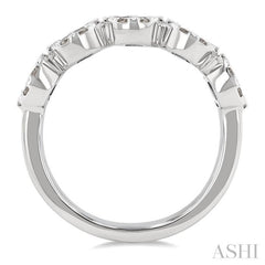 1 Ctw 5-Stone Lovebright Round Cut Diamond Band in 14K White Gold