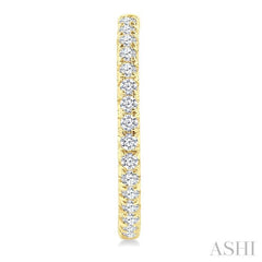1/2 Ctw French Pave Set Round Cut Diamond Fashion Half Hoop Earrings in 14K Yellow Gold