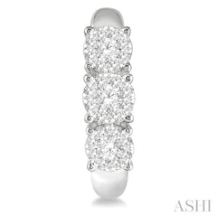 3/4 Ctw Lovebright Round Cut Diamond Earrings in 14K White Gold