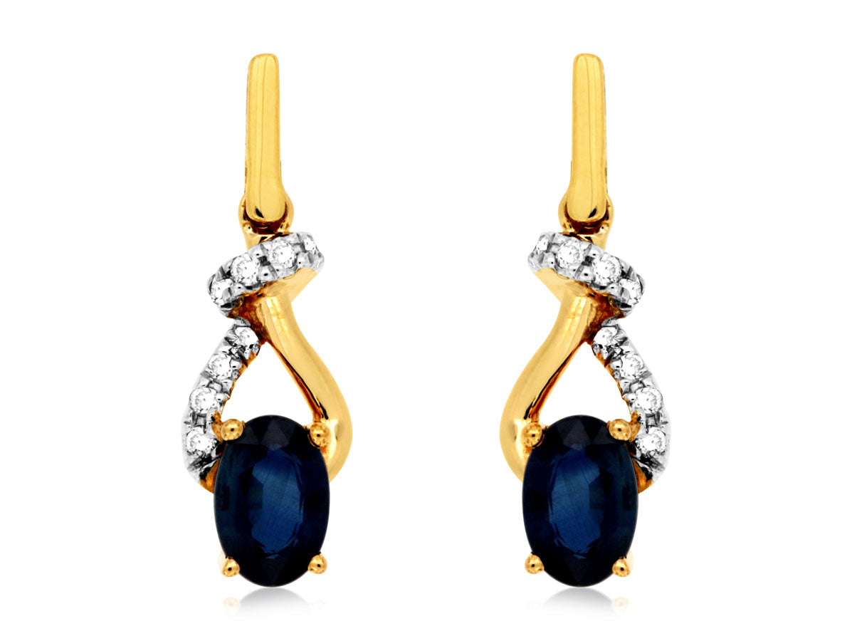 Sapphire & Diamond Earring 