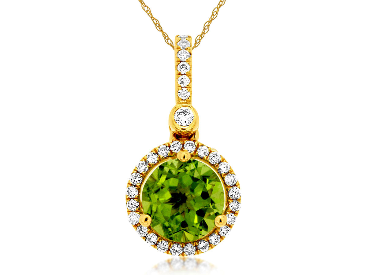 Peridot & Diamond Pendant 