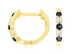 Sapphire & Diamond Huggie Hoop
