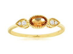 Citrine & Diamond Ring 