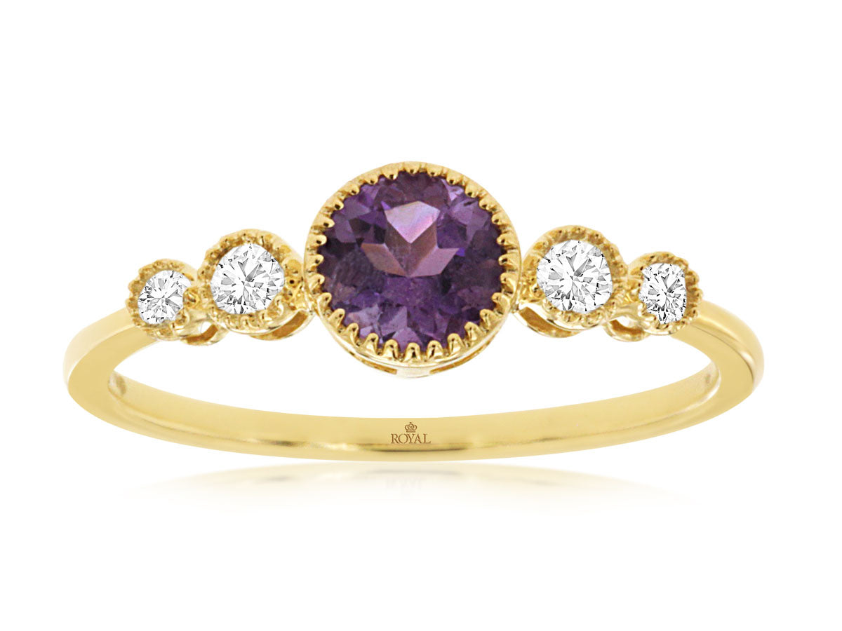 Amethyst & Diamond Ring 