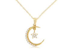 Diamond Moon Star Necklace 