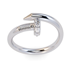 Large Spiral 0.08 Carat Diamond Nail Ring - Amouria